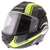 LS2 FF399 Valiant Line Matt Black Hi-Vis Yellow Flip Front Motorcycle Helmet Front Left                                                                                                                                                                        