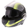 LS2 FF399 Valiant Line Matt Black Hi-Vis Yellow Flip Front Motorcycle Helmet Sun Visor Down                                                                                                                                                                    