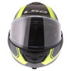 LS2 FF399 Valiant Line Matt Black Hi-Vis Yellow Flip Front Motorcycle Helmet Front                                                                                                                                                                             