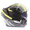 LS2 FF399 Valiant Line Matt Black Hi-Vis Yellow Flip Front Motorcycle Helmet Right Side Flip Front Open                                                                                                                                                        