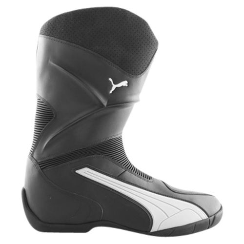 Puma Super Ride 3097 Black Grey Motorcycle Boots Outside Leg                                                                                                                                                                                                   