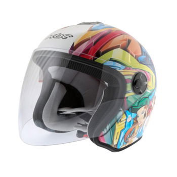 KBC OFS Vandal White Open Face Motorcycle Helmet Front Left                                                                                                                                                                                                    