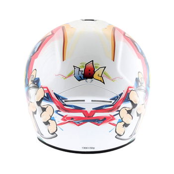 KBC OFS Vandal White Open Face Motorcycle Helmet Back                                                                                                                                                                                                          