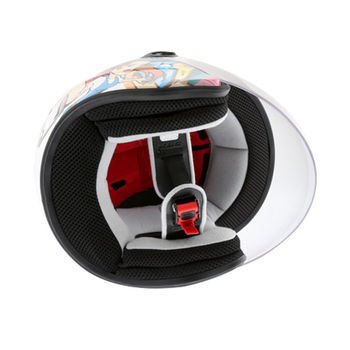 KBC OFS Vandal White Open Face Motorcycle Helmet Inside                                                                                                                                                                                                        