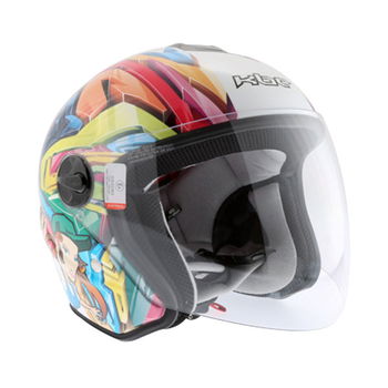 KBC OFS Vandal White Open Face Motorcycle Helmet Front Right                                                                                                                                                                                                   