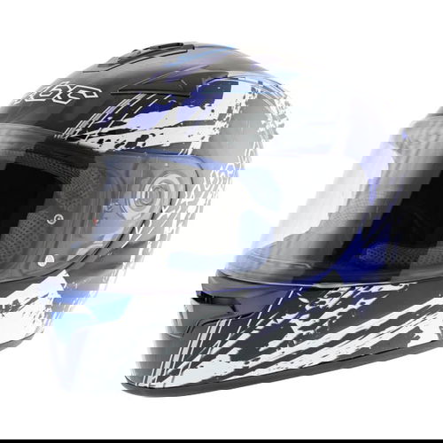 KBC VR4R Star Black Blue Full Face Motorcycle Helmet Front Left                                                                                                                                                                                                