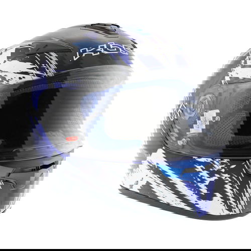 KBC VR4R Star Black Blue Full Face Motorcycle Helmet Front Right                                                                                                                                                                                               