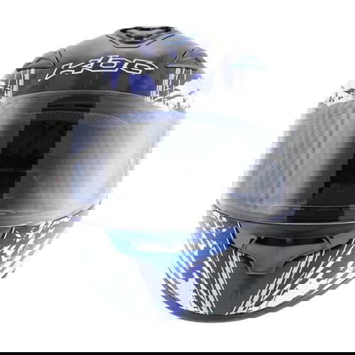 KBC VR4R Star Black Blue Full Face Motorcycle Helmet Front                                                                                                                                                                                                     