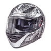 MT Revenge Skull & Roses Matt Grey Black Full Face Motorcycle Helmet Front Left                                                                                                                                                                                
