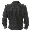 Frank Thomas Patrol Black Leather Motorcycle Jacket Back                                                                                                                                                                                                       