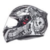 MT Revenge Skull & Roses Matt Grey Black Full Face Motorcycle Helmet Left Side                                                                                                                                                                                 