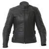 BKS Chelsea Black Ladies Leather Motorcycle Jacket Front                                                                                                                                                                                                       