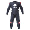 BKS Leopard II Mens Black Leather Motorcycle Suit Front                                                                                                                                                                                                        