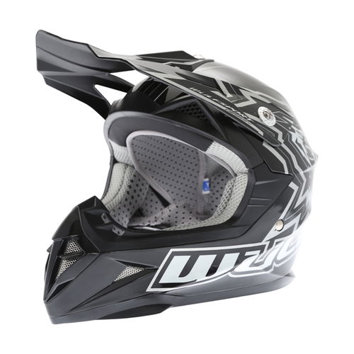 Wulfsport Cub Cross Fire Black Helmet Front                                                                                                                                                                                                                    