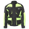 J&S Challenger Mens Black Yellow Textile Motorcycle Jacket Front                                                                                                                                                                                               