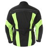 J&S Challenger Mens Black Yellow Textile Motorcycle Jacket Back                                                                                                                                                                                                