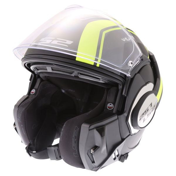 lS2 FF399 Valiant Helmet Line Matt Black/Yellow FREE Delivery J&S