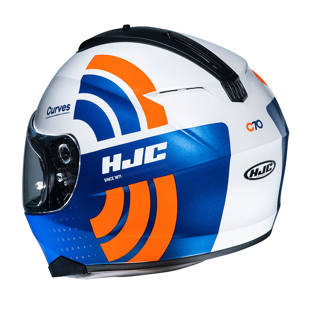 HJC C70 Helmet Curves White/Red/Blue FREE Delivery J&S Accessories