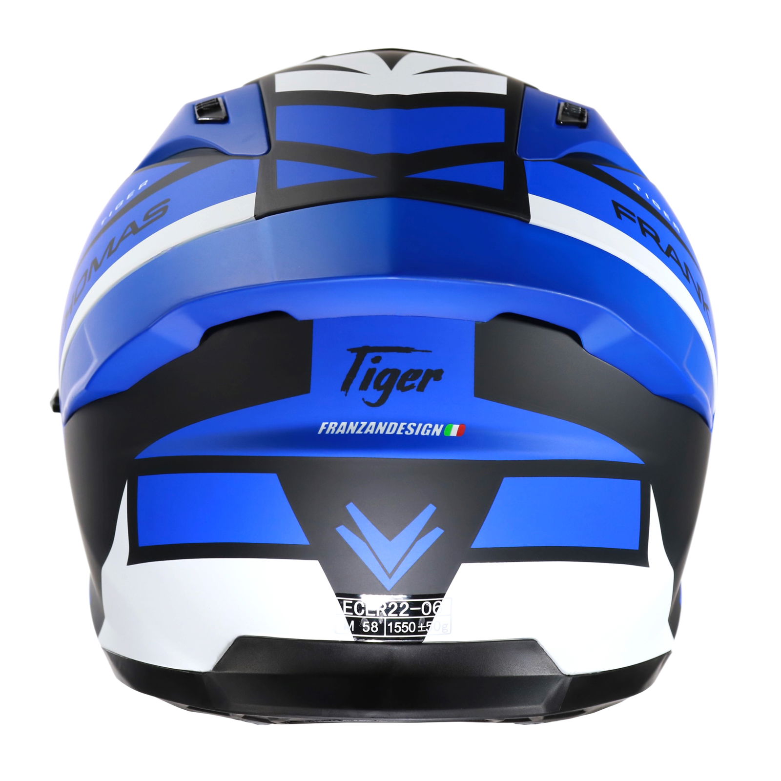 Frank Thomas FT62 SV Tiger Helmet Matt Black/Blue/White Next