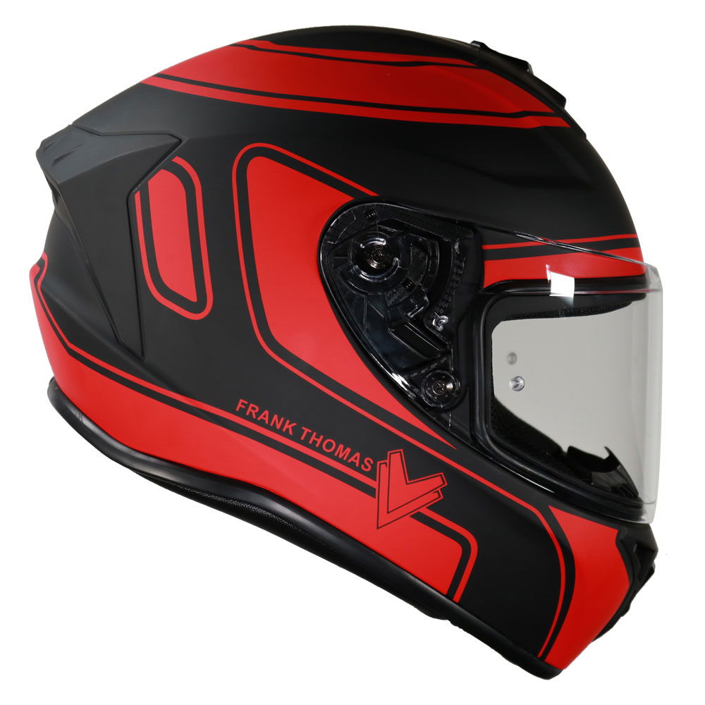 Frank Thomas FT815 Helmet Matt Black/Red Next Working Day Delivery