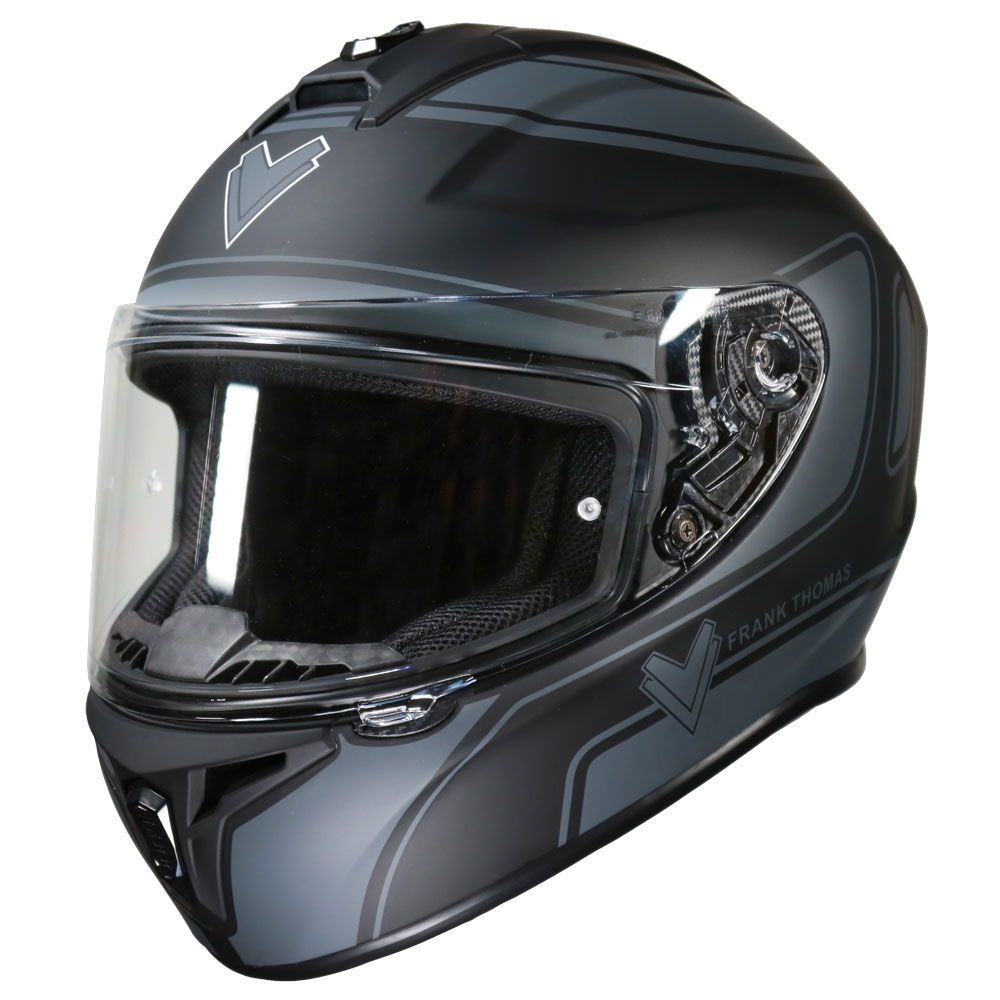 Frank Thomas FT815 Helmet Matt Black/Grey Next Working Day Delivery