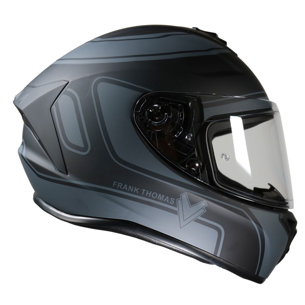 Frank Thomas FT815 Helmet Matt Black/Grey Next Working Day Delivery